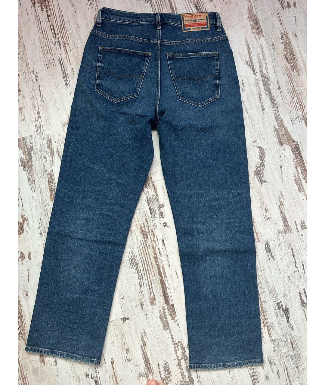 DIESEL Темно-синие хлопко-эластановые прямые джинсы, фото 2