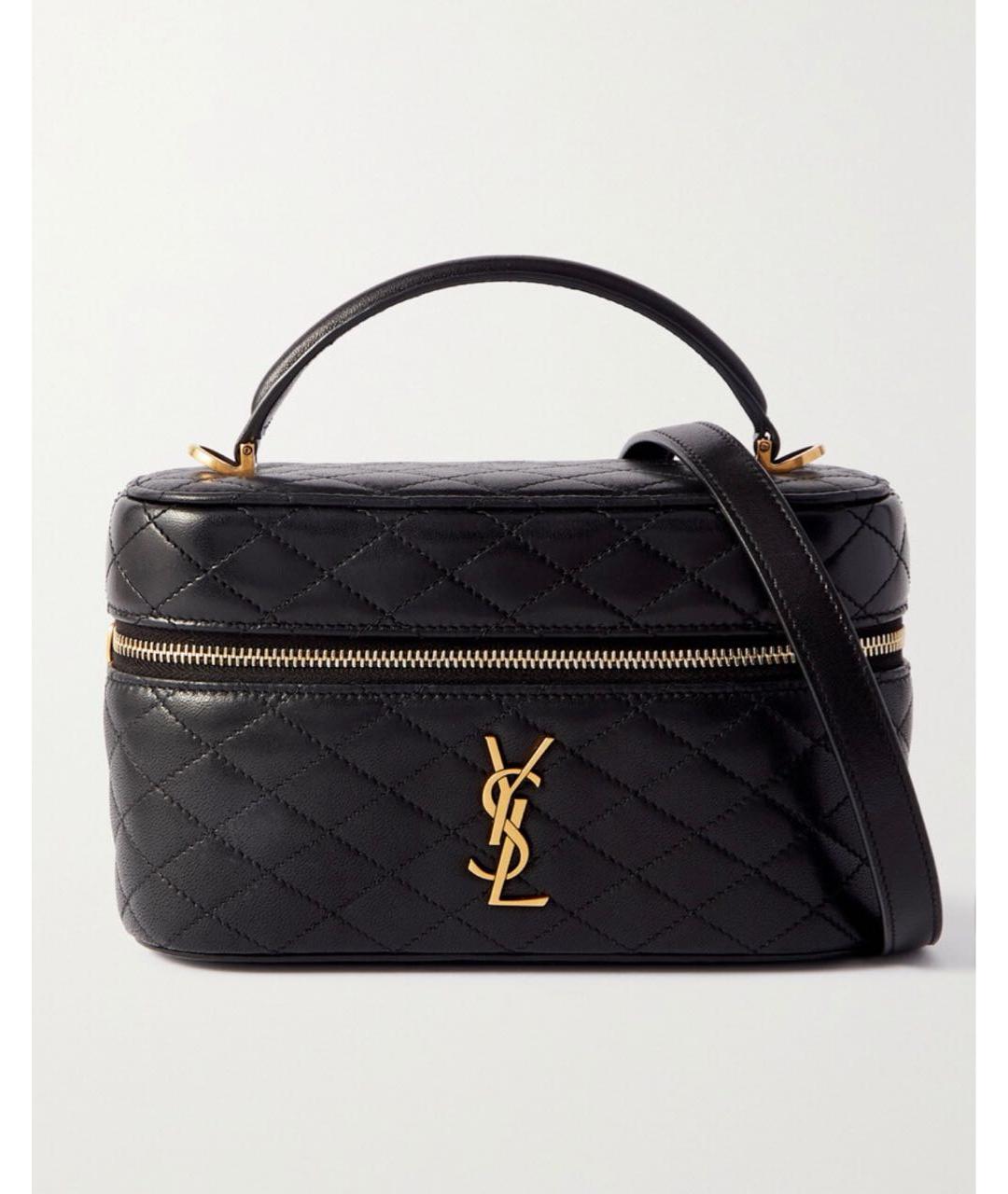 SAINT LAURENT Черная кожаная сумка через плечо, фото 6
