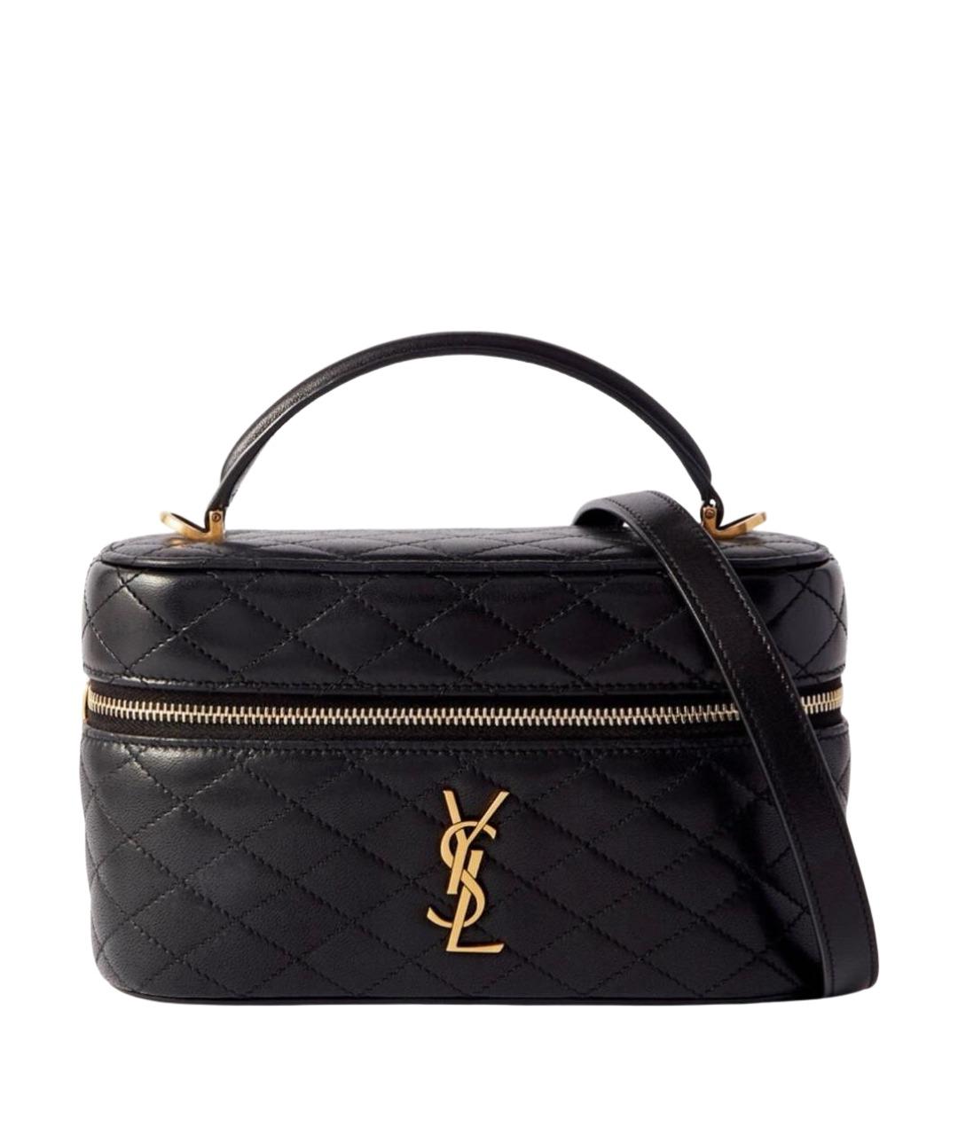 SAINT LAURENT Черная кожаная сумка через плечо, фото 1