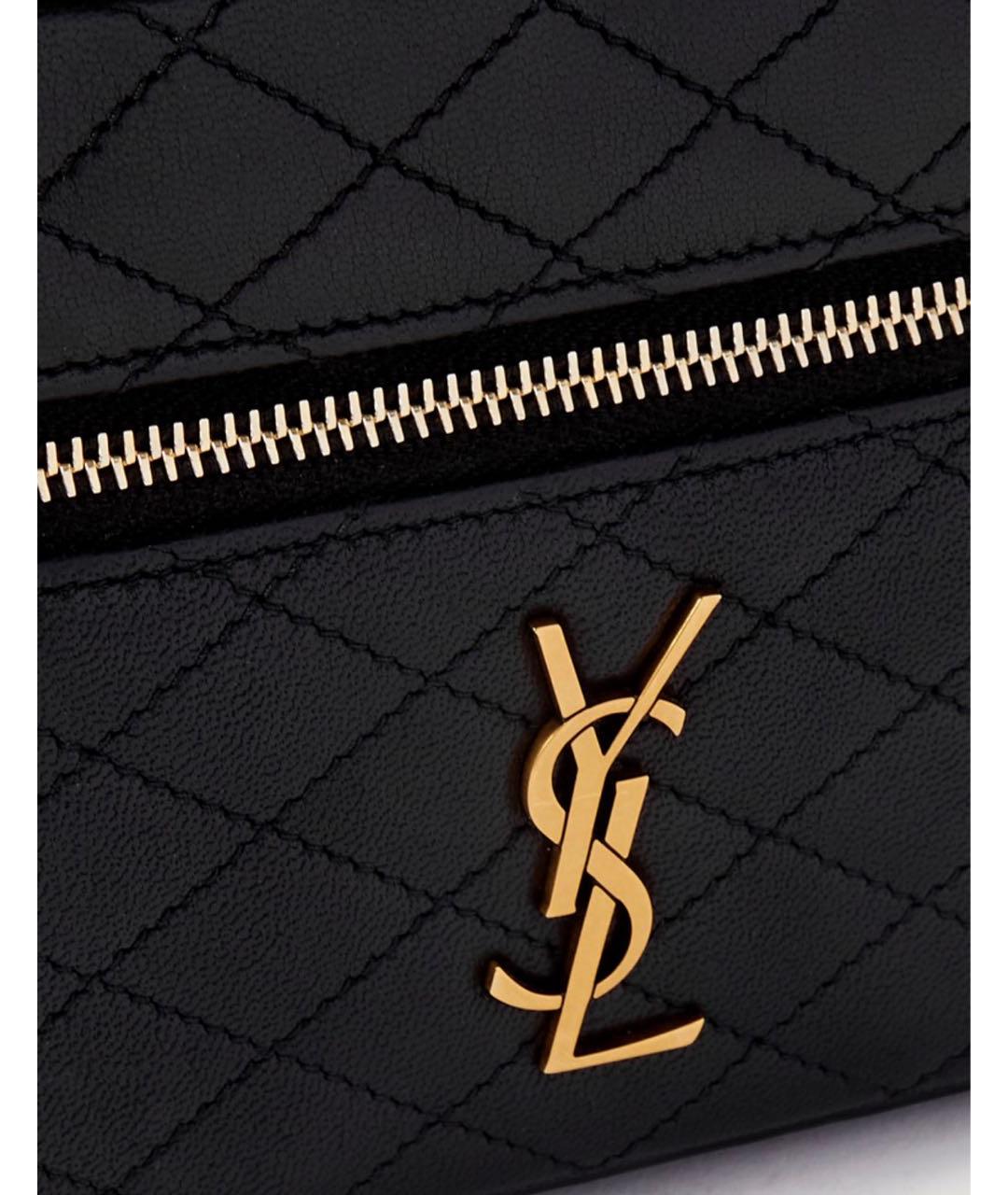 SAINT LAURENT Черная кожаная сумка через плечо, фото 5