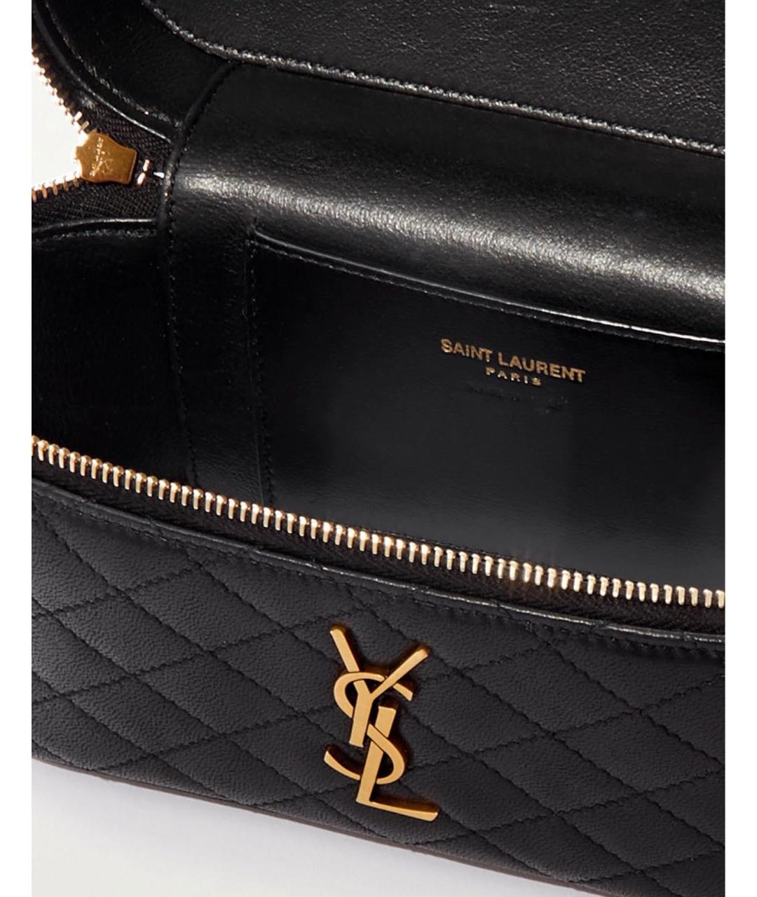 SAINT LAURENT Черная кожаная сумка через плечо, фото 4