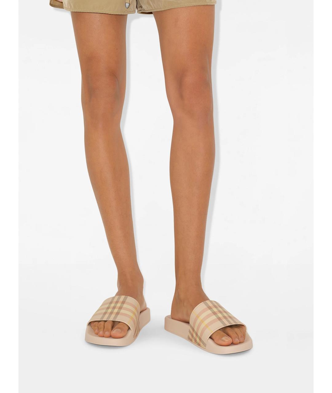 BURBERRY Бежевые шлепанцы, фото 2