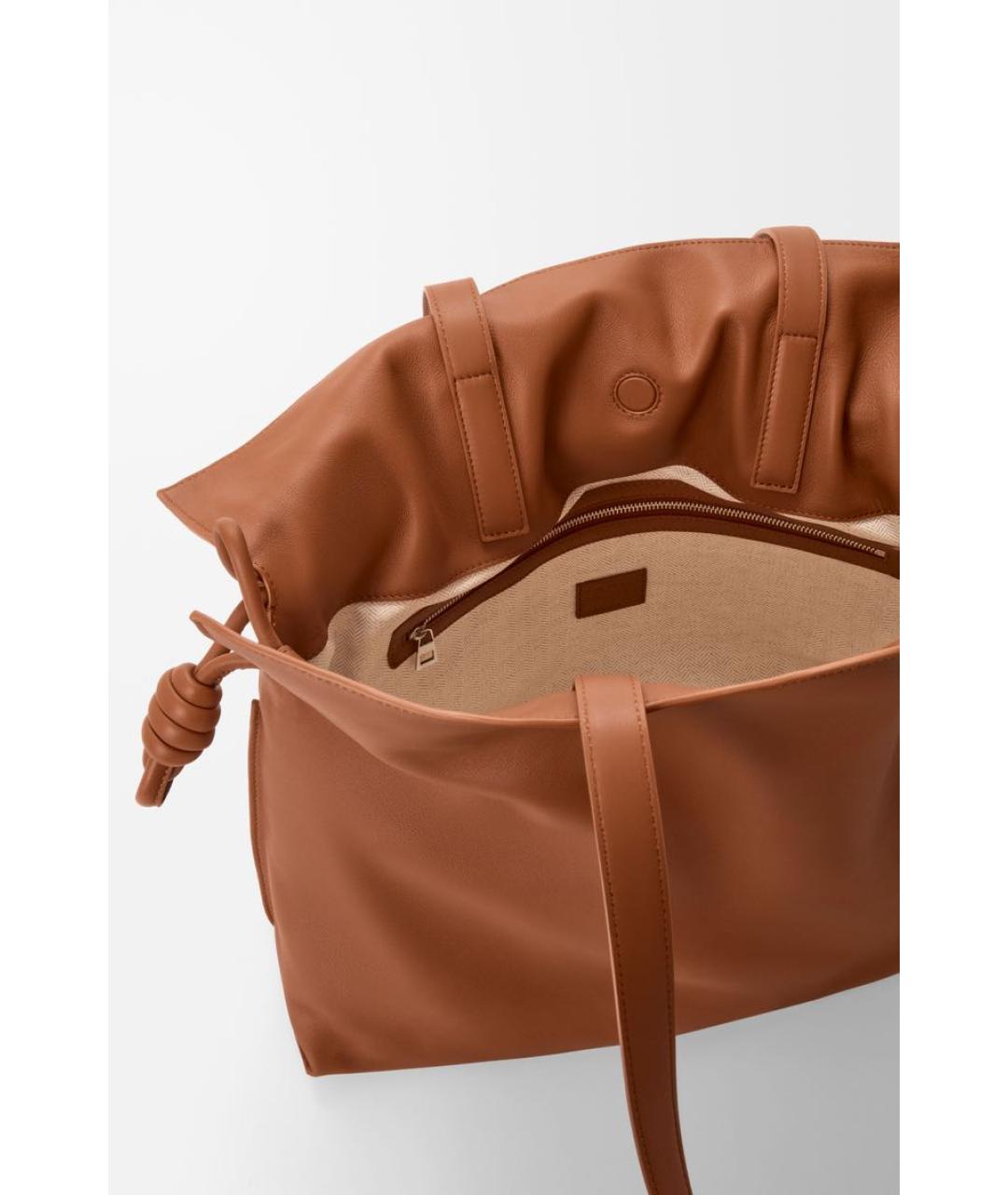 LOEWE Коричневая кожаная сумка через плечо, фото 5