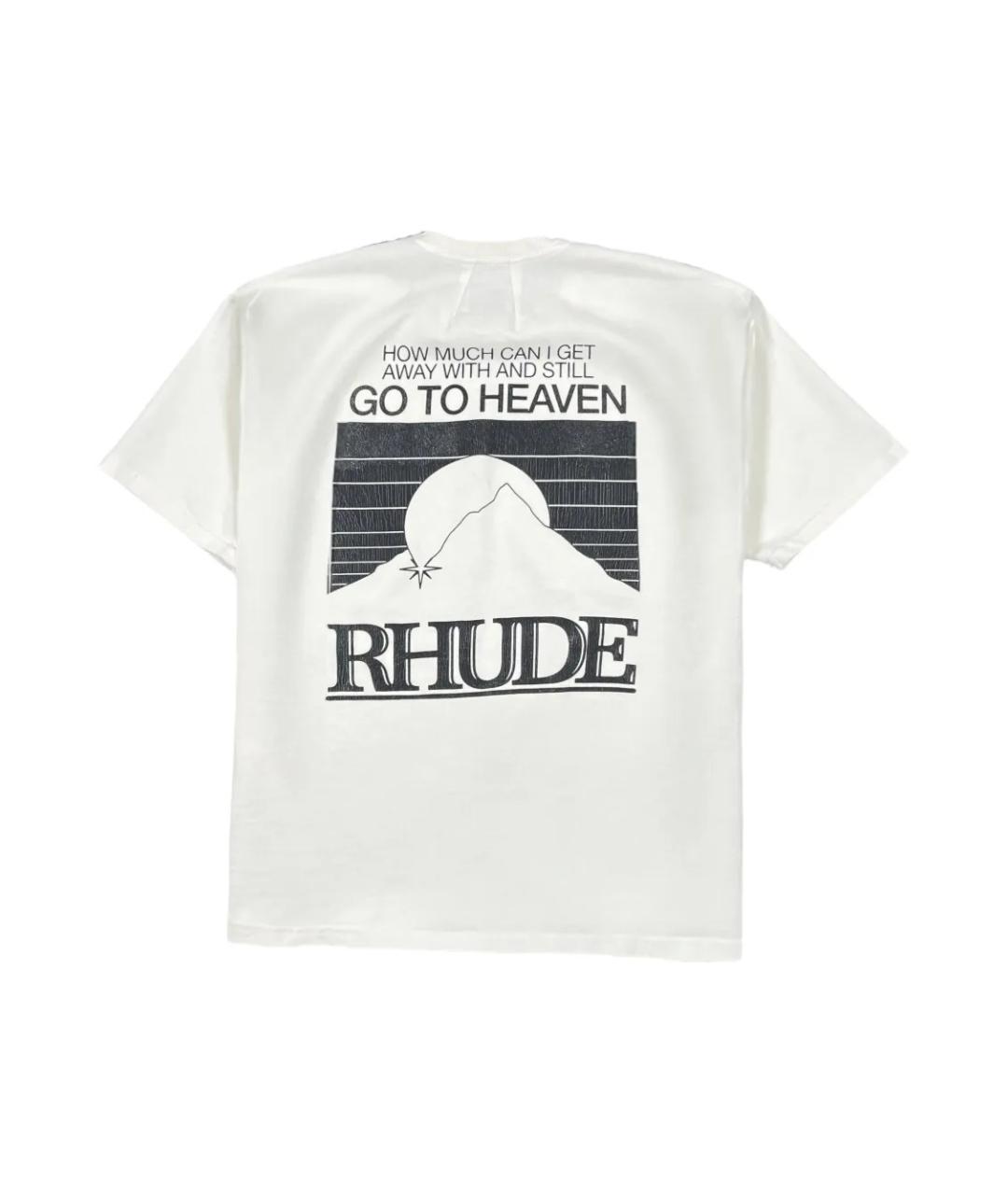 RHUDE Белая хлопковая футболка, фото 2