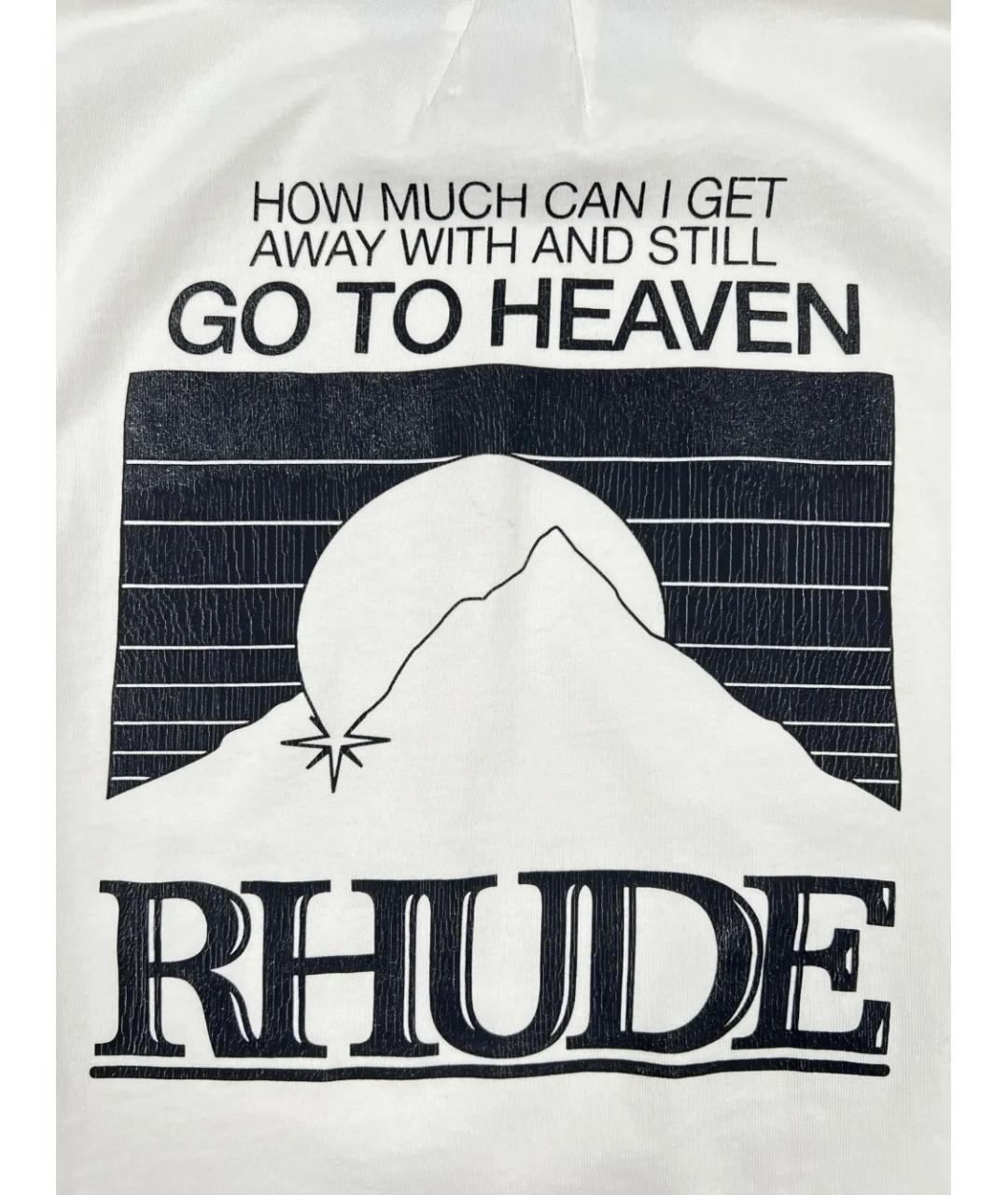 RHUDE Белая хлопковая футболка, фото 3