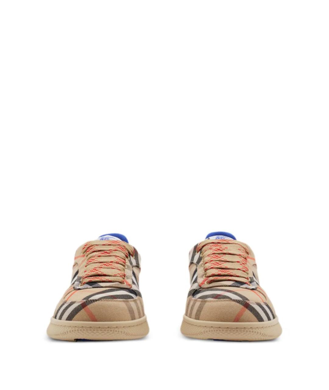 BURBERRY Бежевые текстильные кеды, фото 2