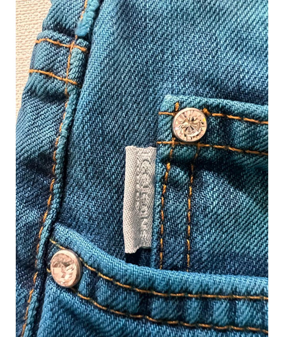 ICEBERG Бирюзовые хлопковые джинсы клеш, фото 5