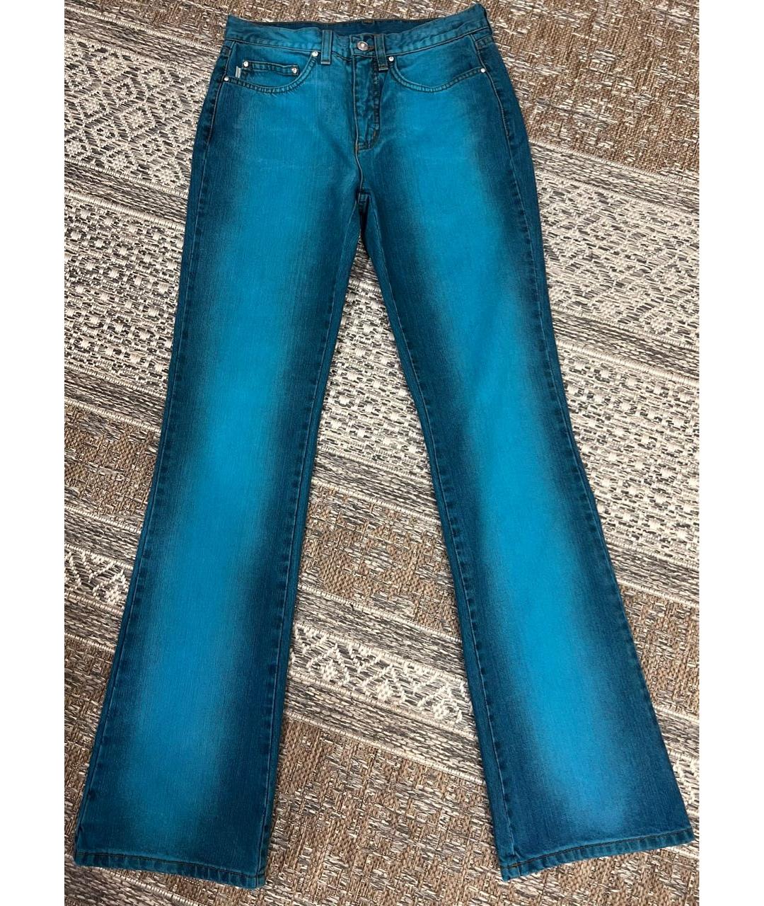 ICEBERG Бирюзовые хлопковые джинсы клеш, фото 6