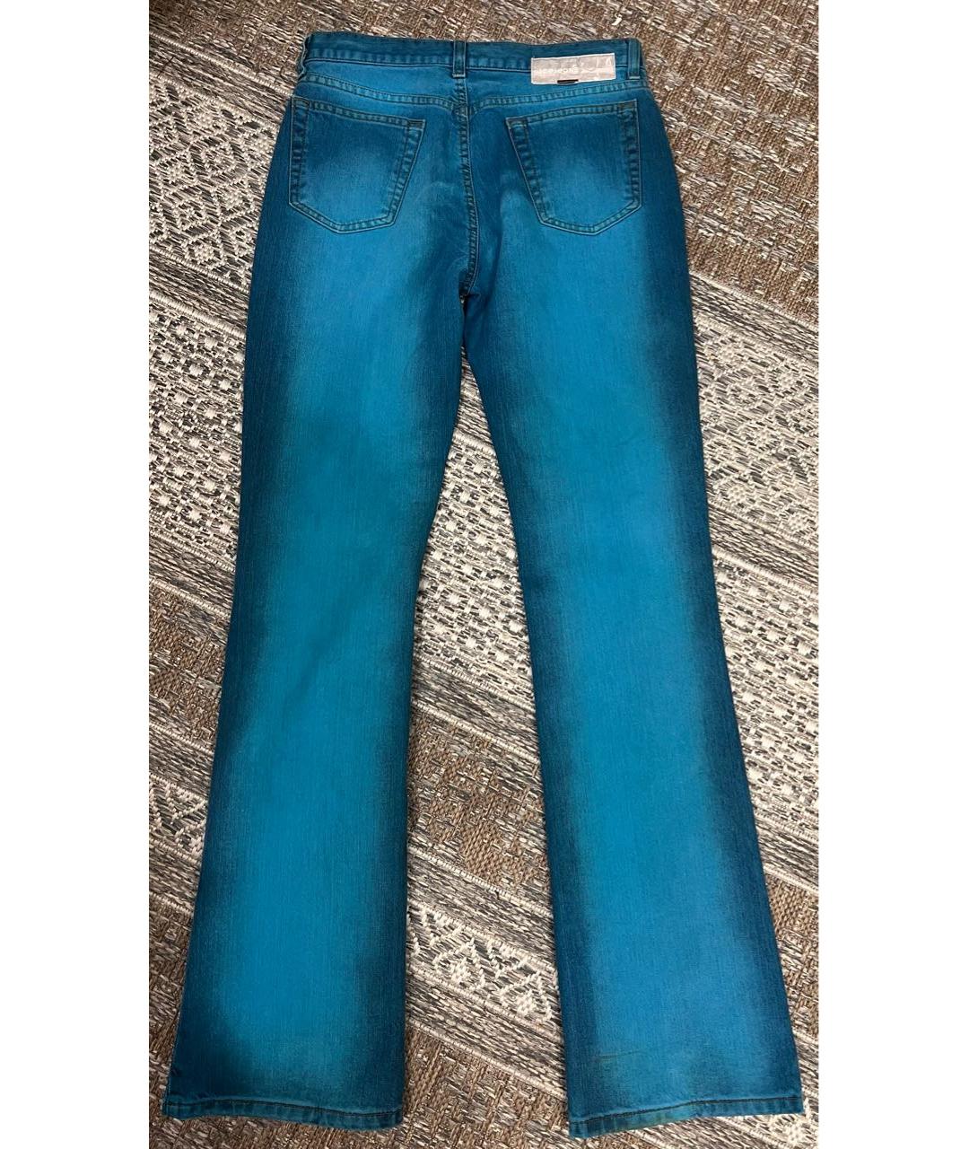 ICEBERG Бирюзовые хлопковые джинсы клеш, фото 7