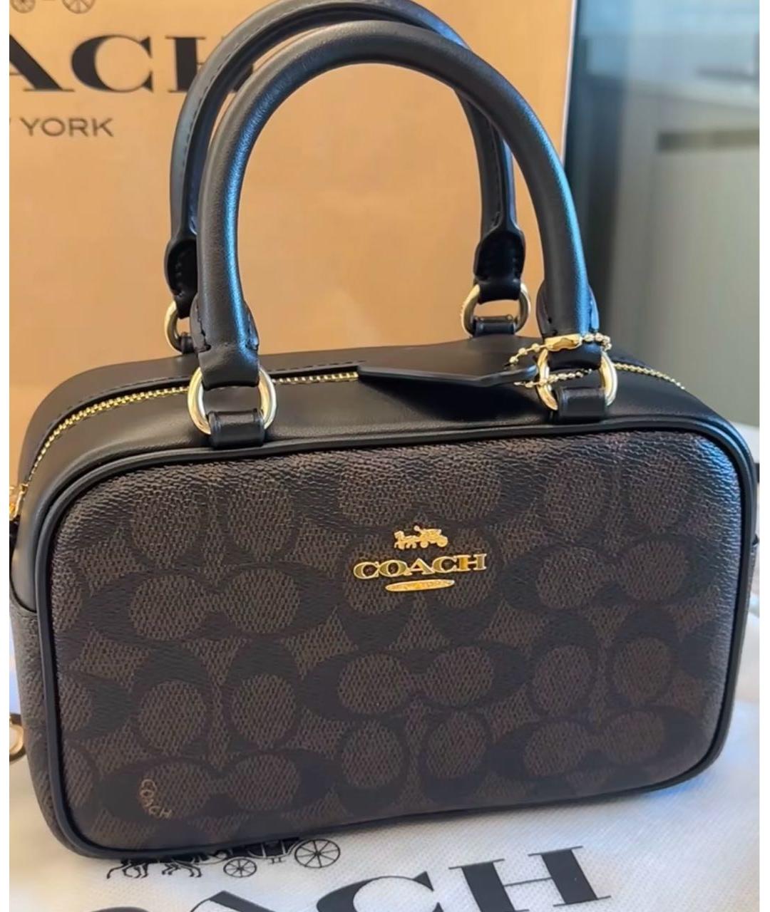 COACH Коричневая сумка с короткими ручками, фото 4