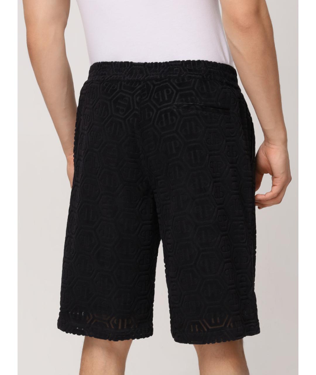 PHILIPP PLEIN Черные хлопковые шорты, фото 3