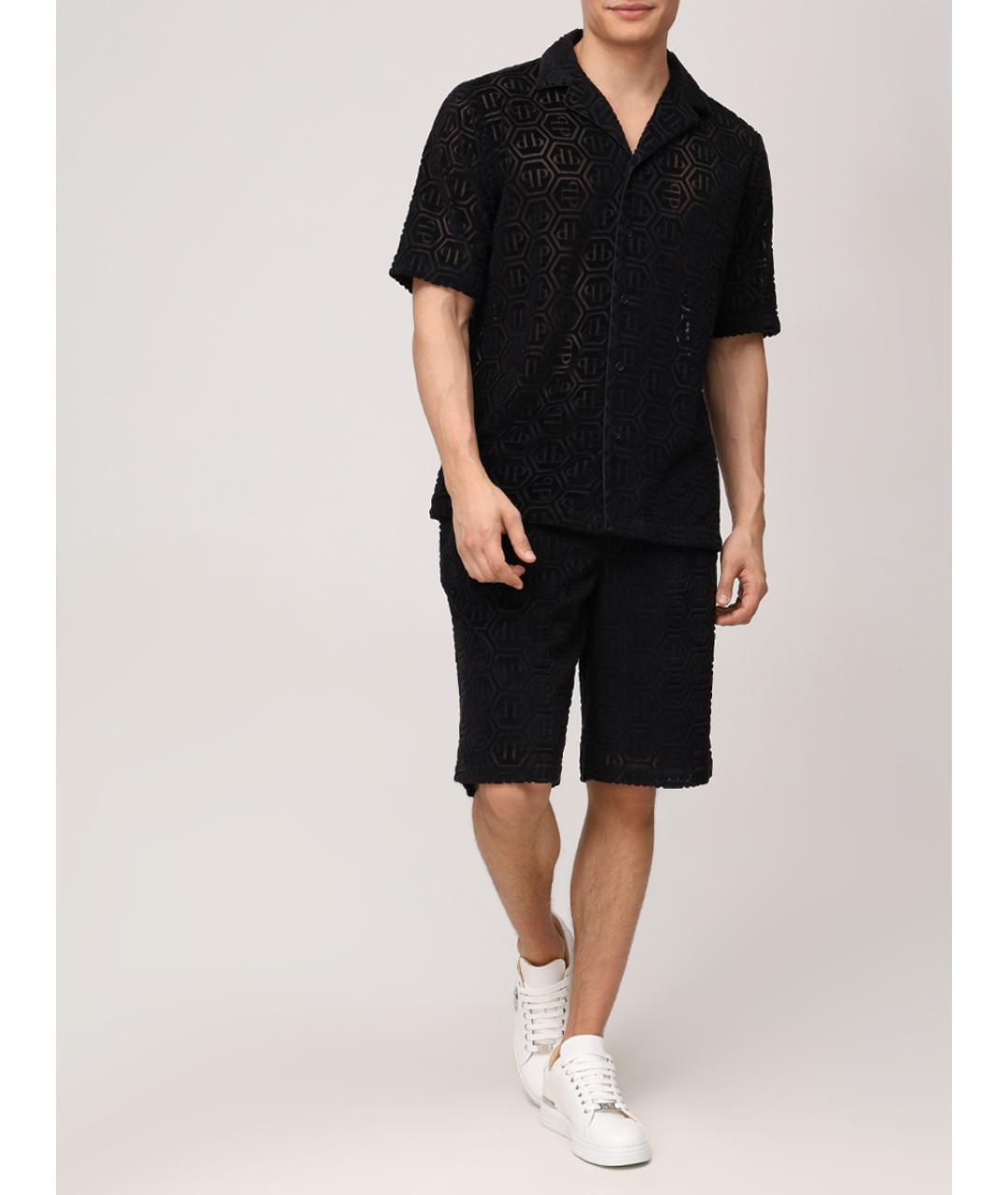 PHILIPP PLEIN Черные хлопковые шорты, фото 2