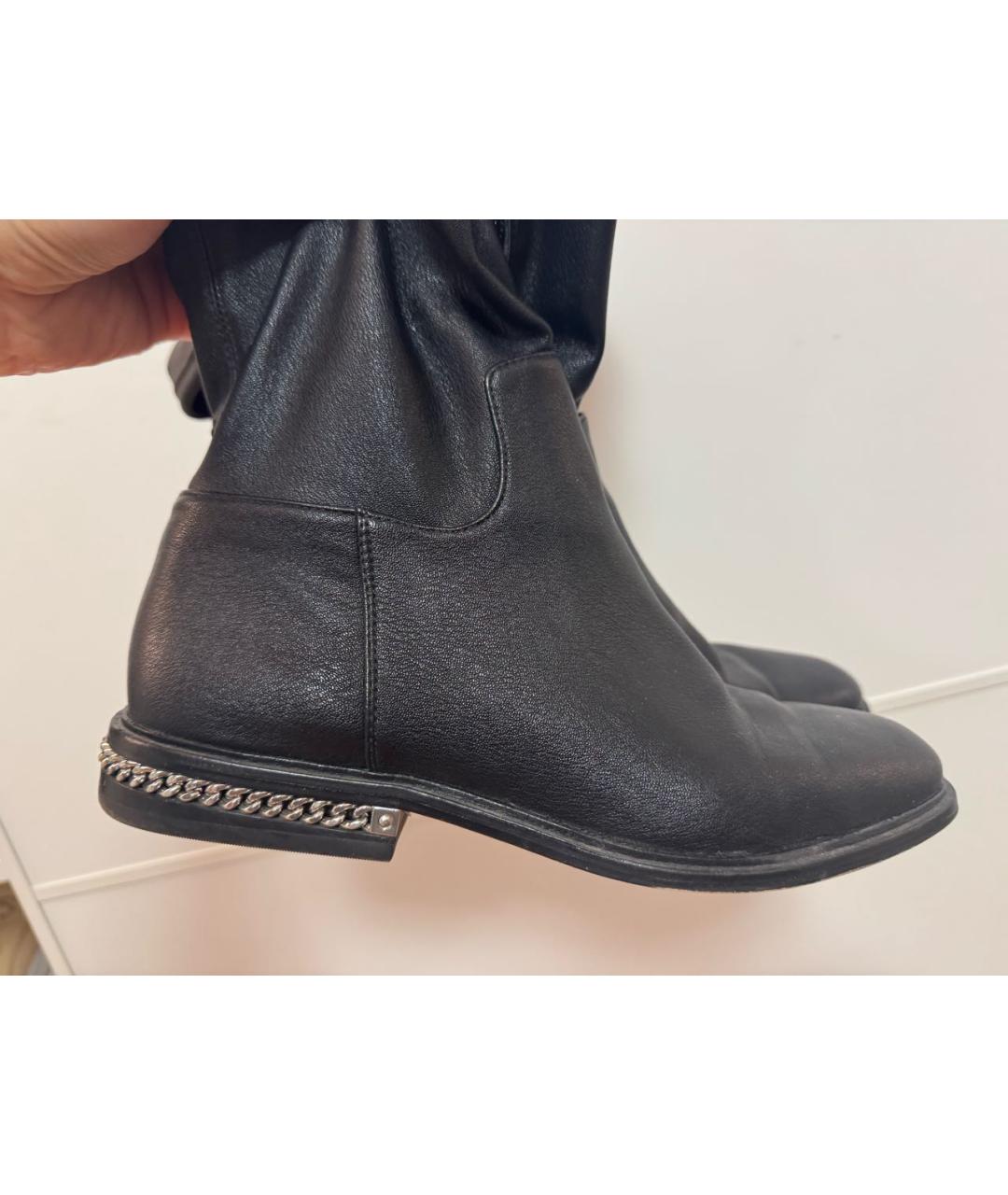 MICHAEL KORS Черные кожаные ботфорты, фото 4
