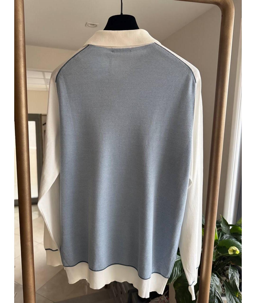 STEFANO RICCI Голубое поло с длинным рукавом, фото 2