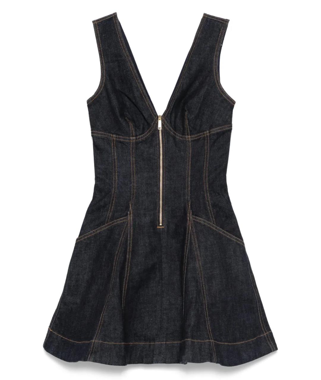 SELF-PORTRAIT Темно-синее хлопковое коктейльное платье, фото 1