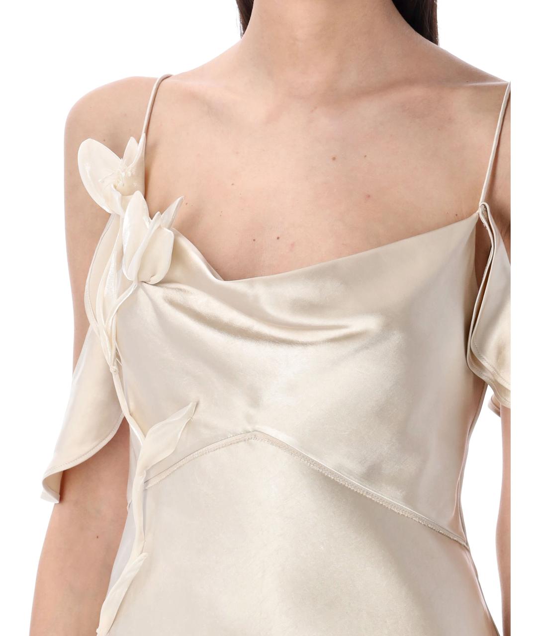 SELF-PORTRAIT Бежевое полиэстеровое коктейльное платье, фото 4