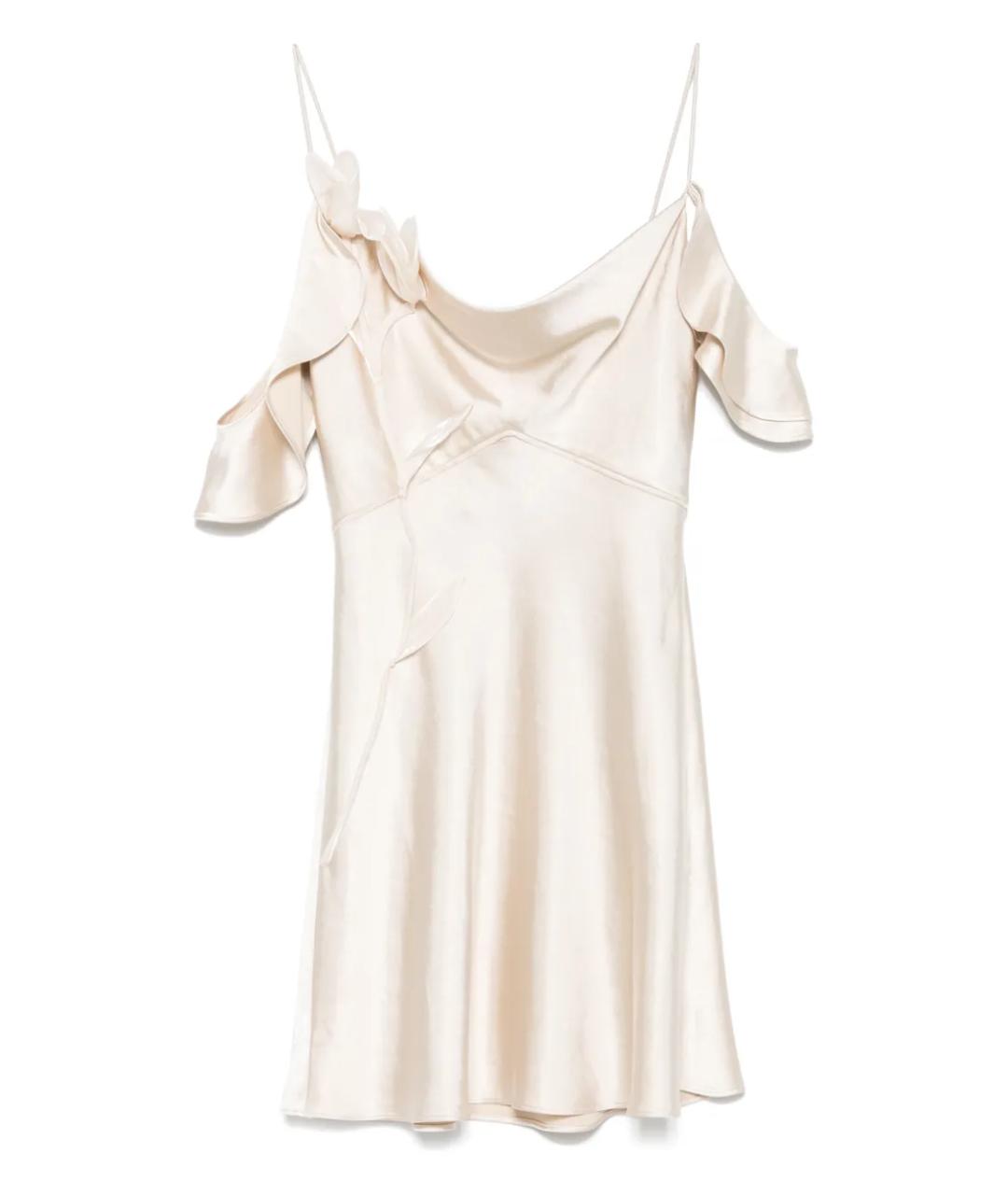 SELF-PORTRAIT Бежевое полиэстеровое коктейльное платье, фото 1