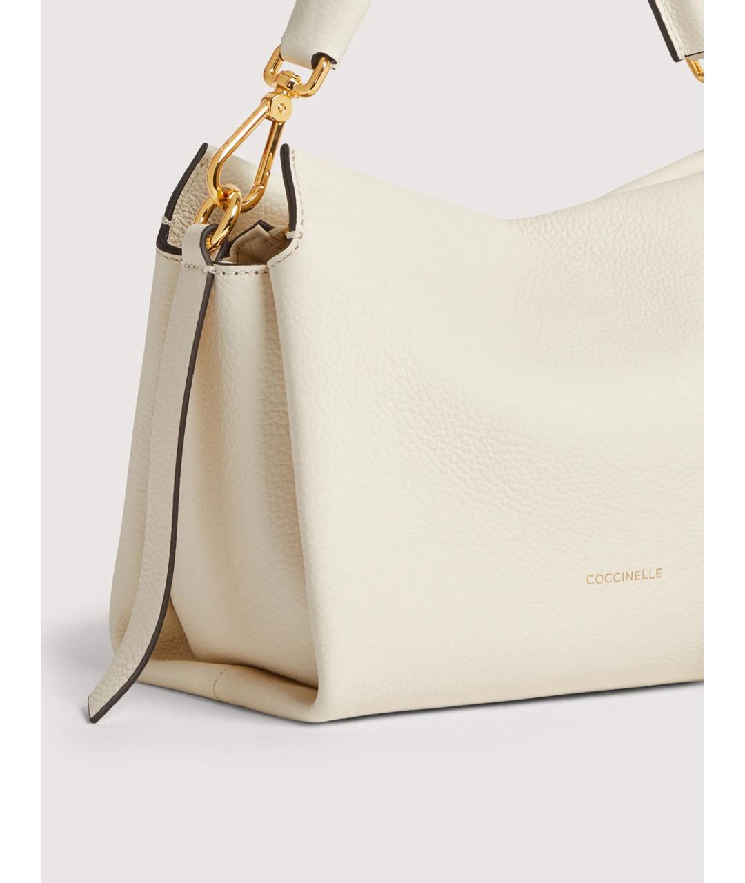 COCCINELLE Белая кожаная сумка через плечо, фото 4