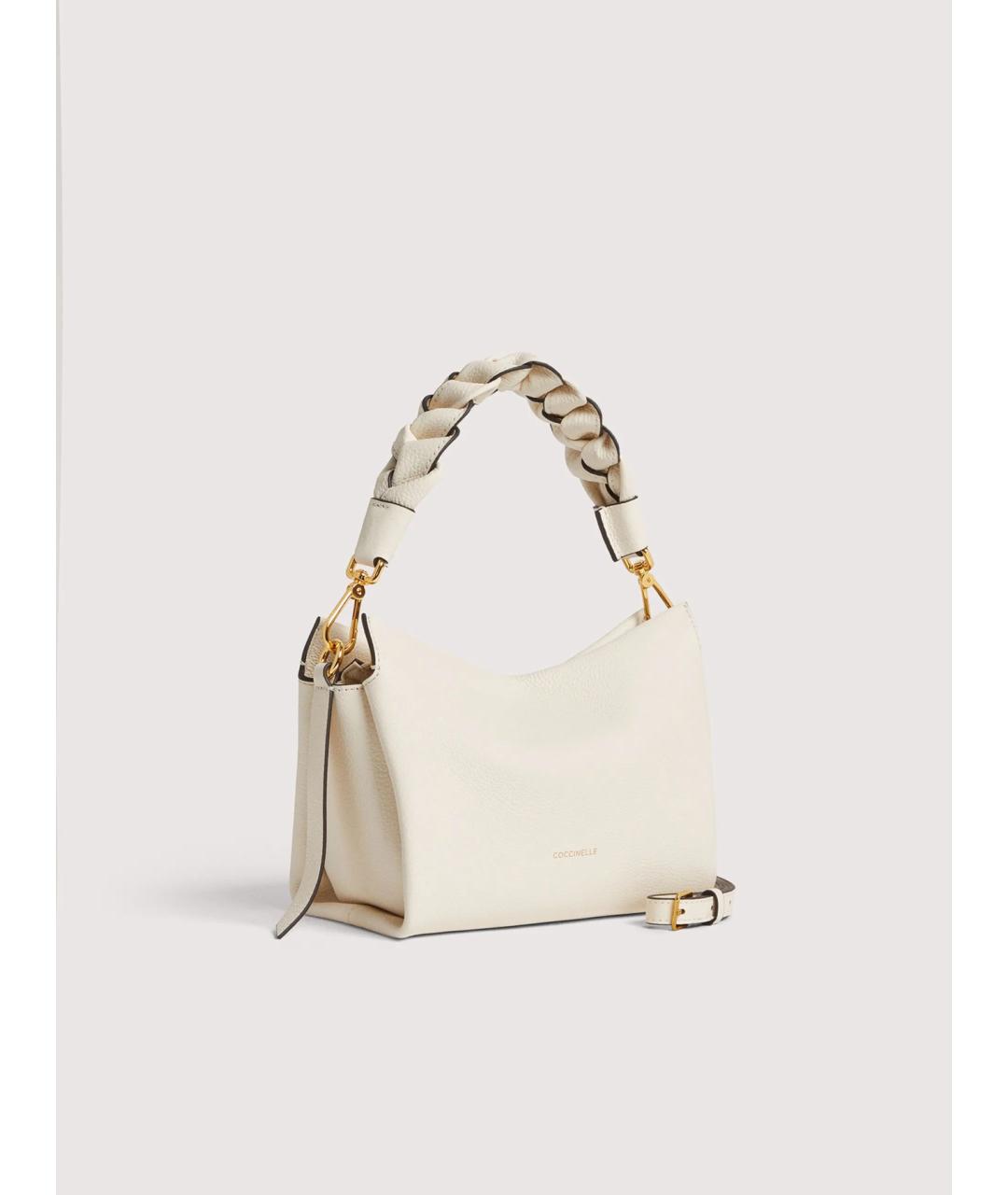 COCCINELLE Белая кожаная сумка через плечо, фото 2