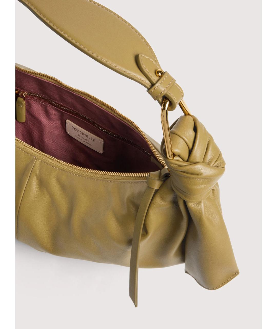COCCINELLE Зеленая кожаная сумка через плечо, фото 4