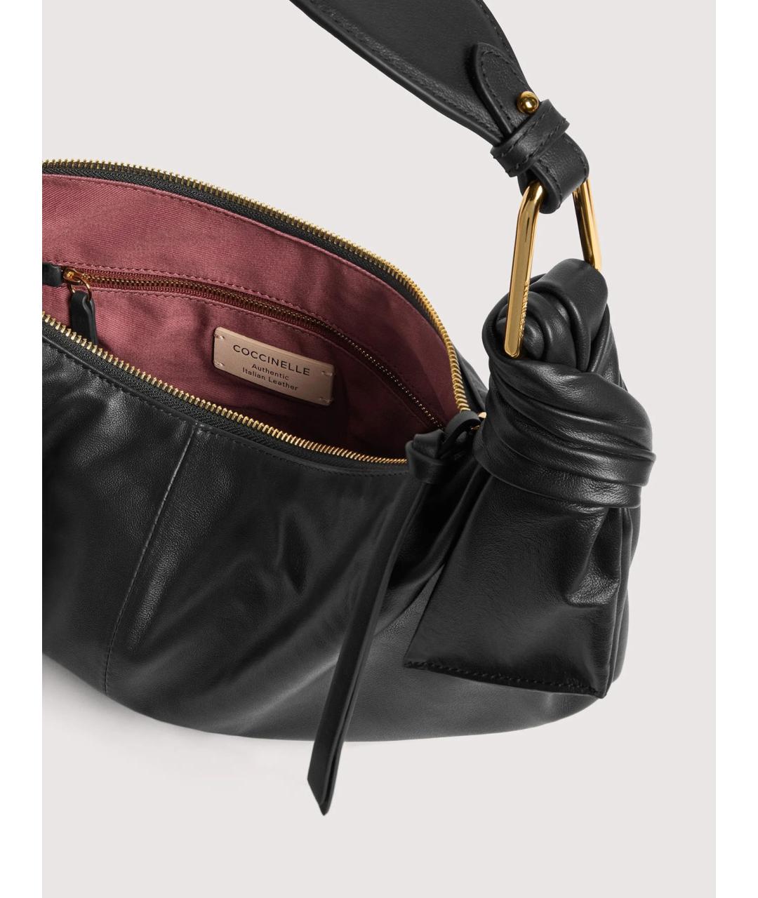 COCCINELLE Черная кожаная сумка через плечо, фото 3