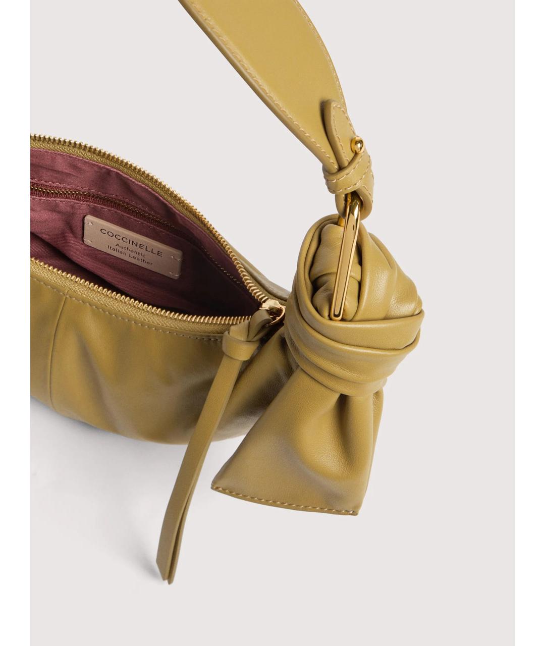 COCCINELLE Зеленая кожаная сумка через плечо, фото 3