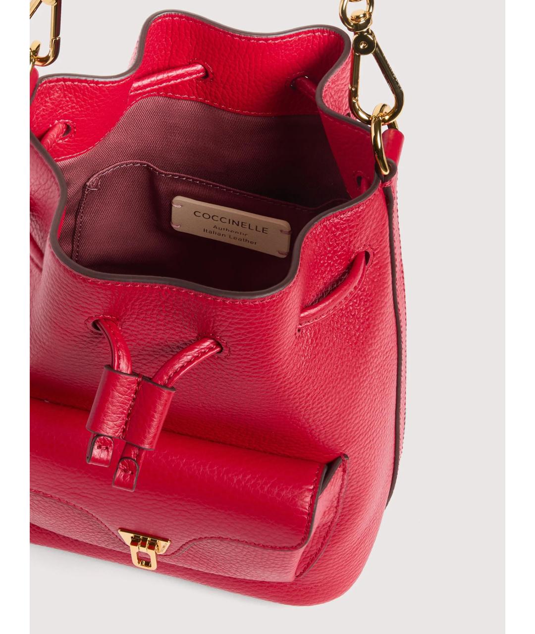COCCINELLE Красная кожаная сумка с короткими ручками, фото 3