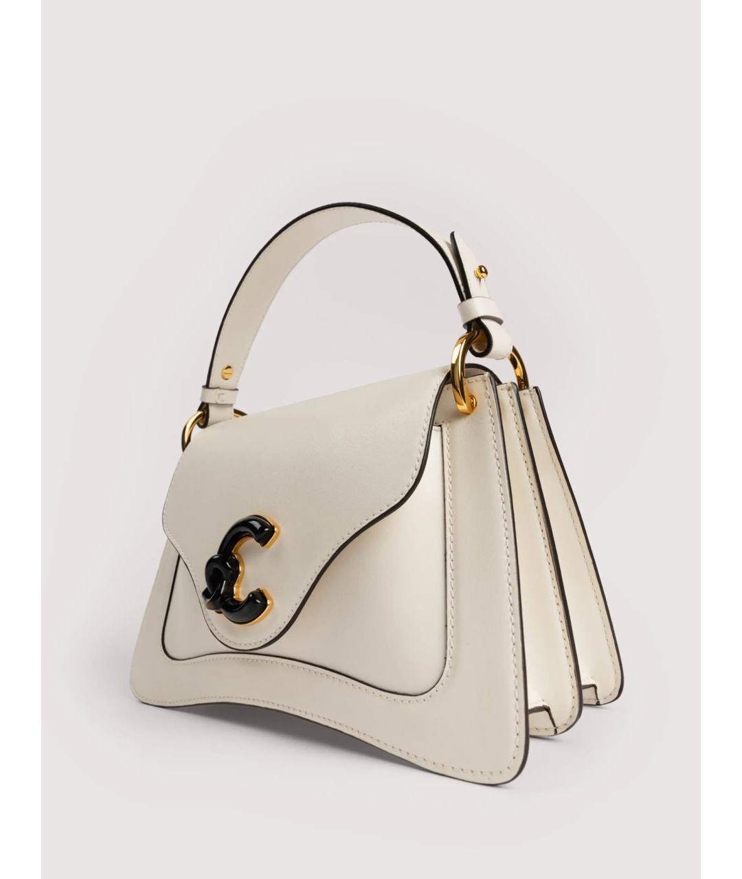 COCCINELLE Белая кожаная сумка с короткими ручками, фото 6
