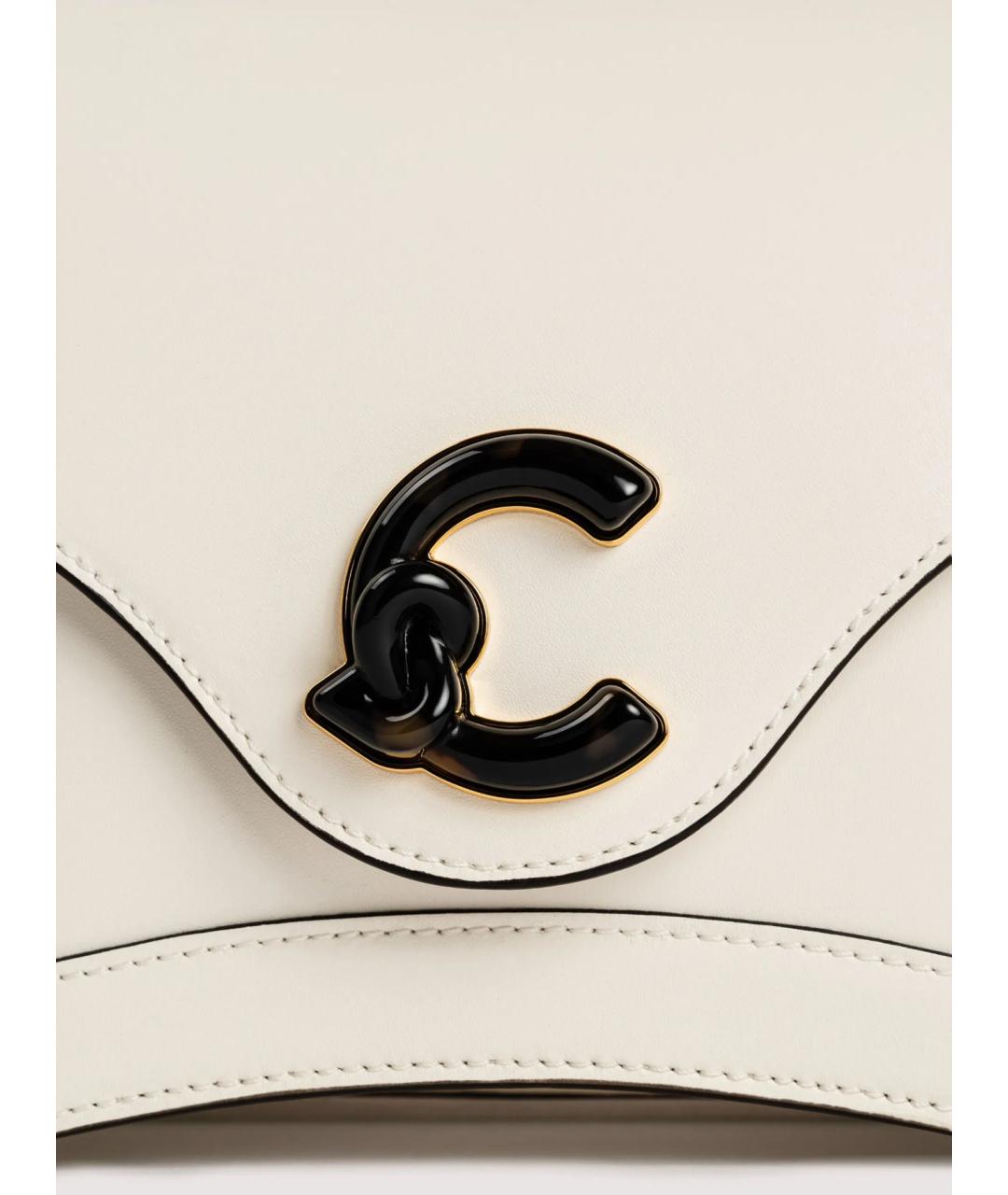 COCCINELLE Белая кожаная сумка с короткими ручками, фото 7