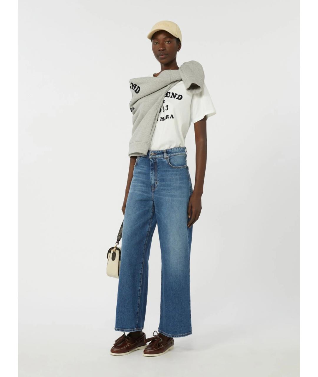 WEEKEND MAX MARA Белая хлопковая футболка, фото 2