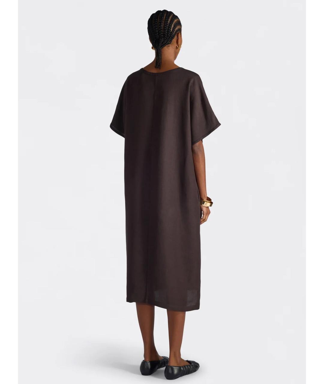 LIVIANA CONTI Коричневое вискозное повседневное платье, фото 2