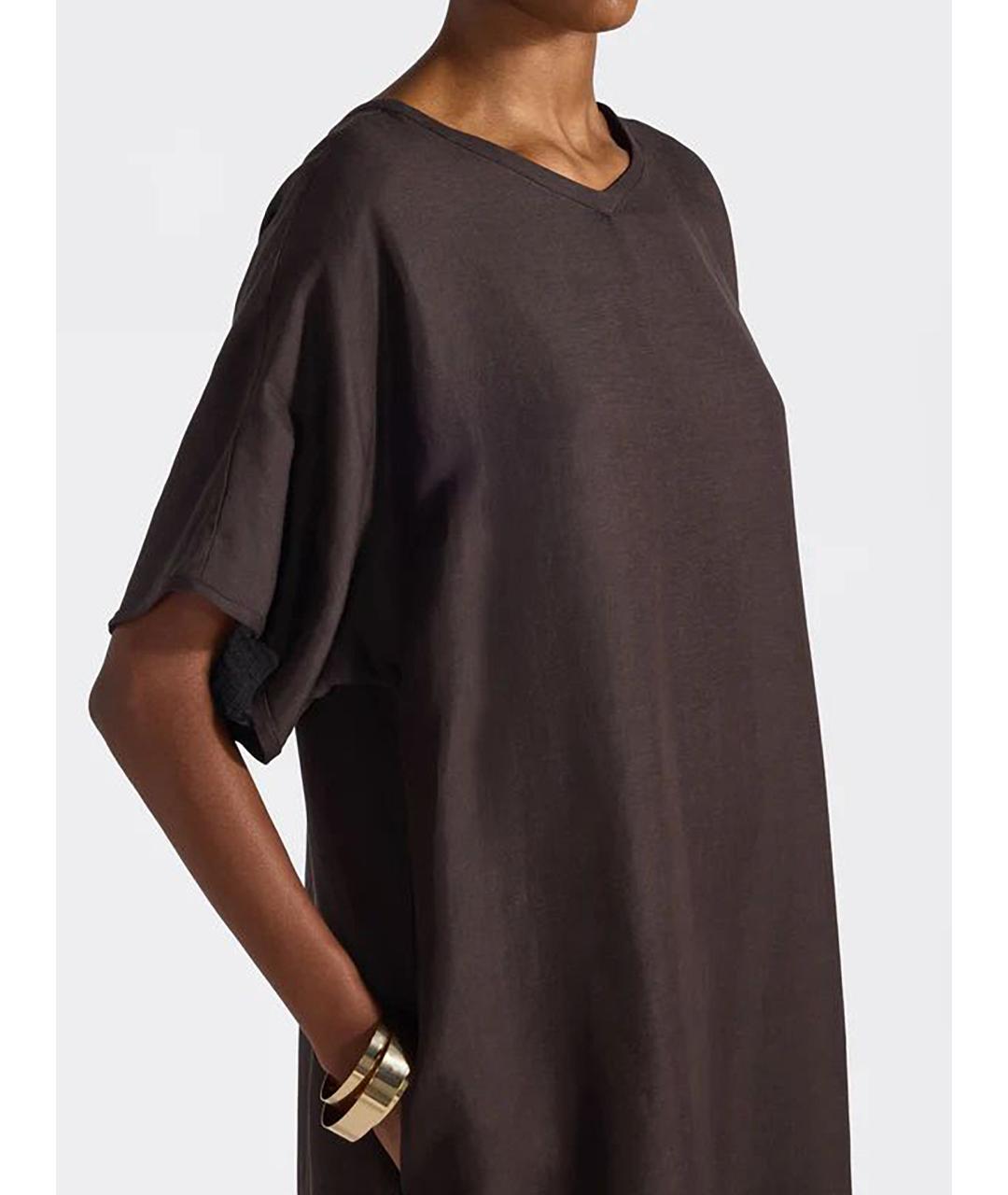 LIVIANA CONTI Коричневое вискозное повседневное платье, фото 3