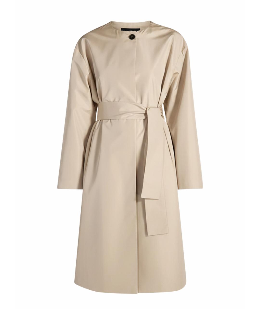 LIVIANA CONTI Бежевый полиэстеровый тренч/плащ, фото 1