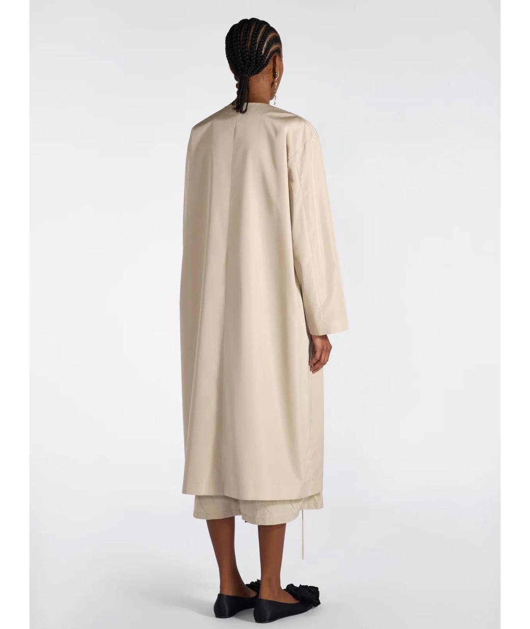 LIVIANA CONTI Бежевый полиэстеровый тренч/плащ, фото 2