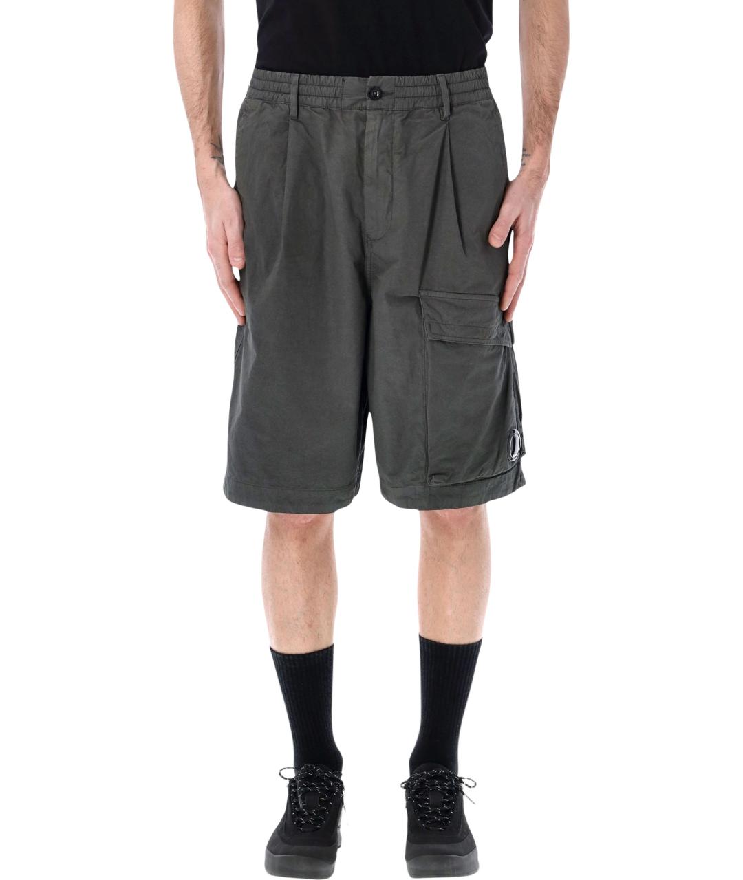 CP COMPANY Серые хлопковые шорты, фото 1