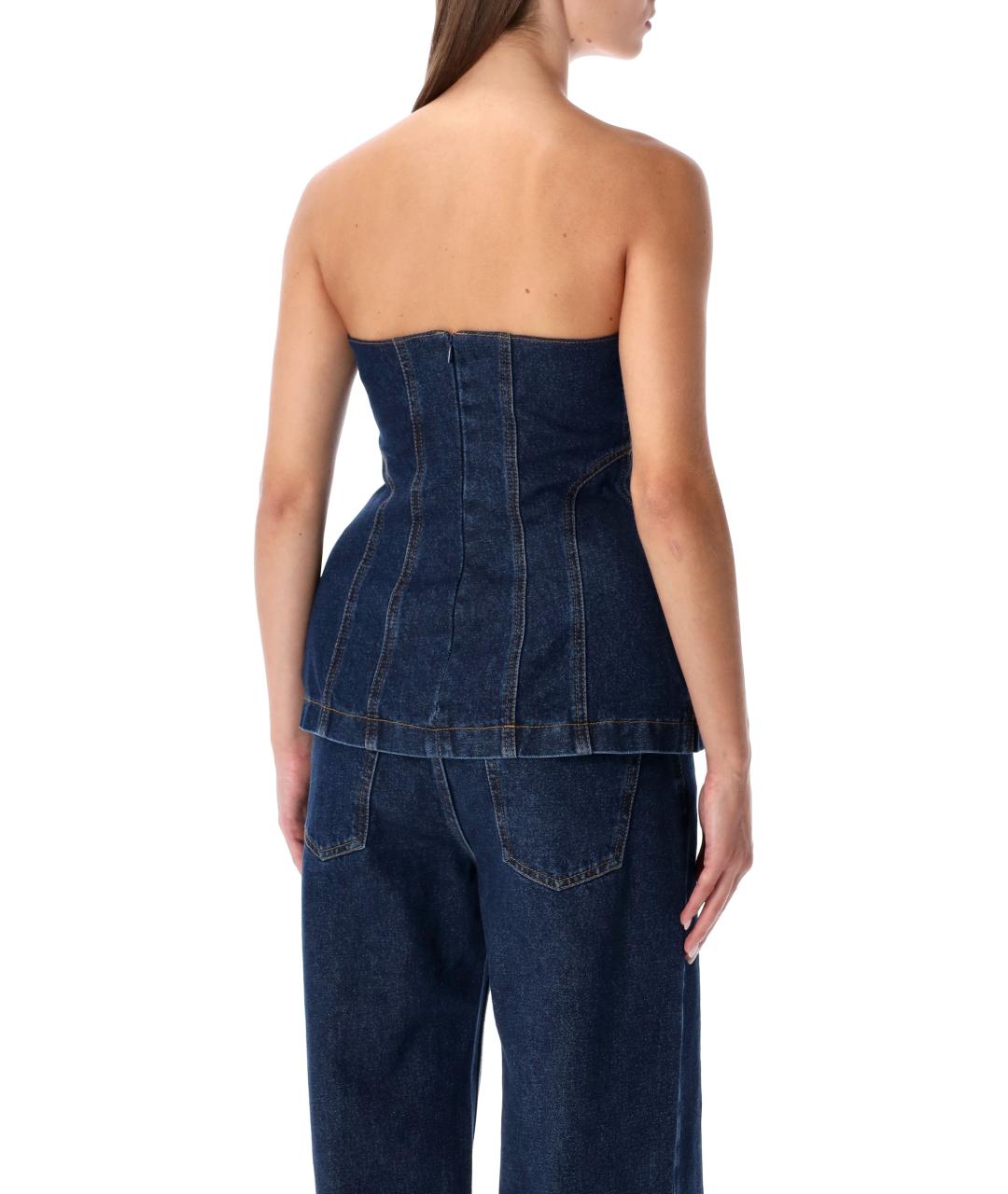 MAGDA BUTRYM Синяя хлопковая майка, фото 3