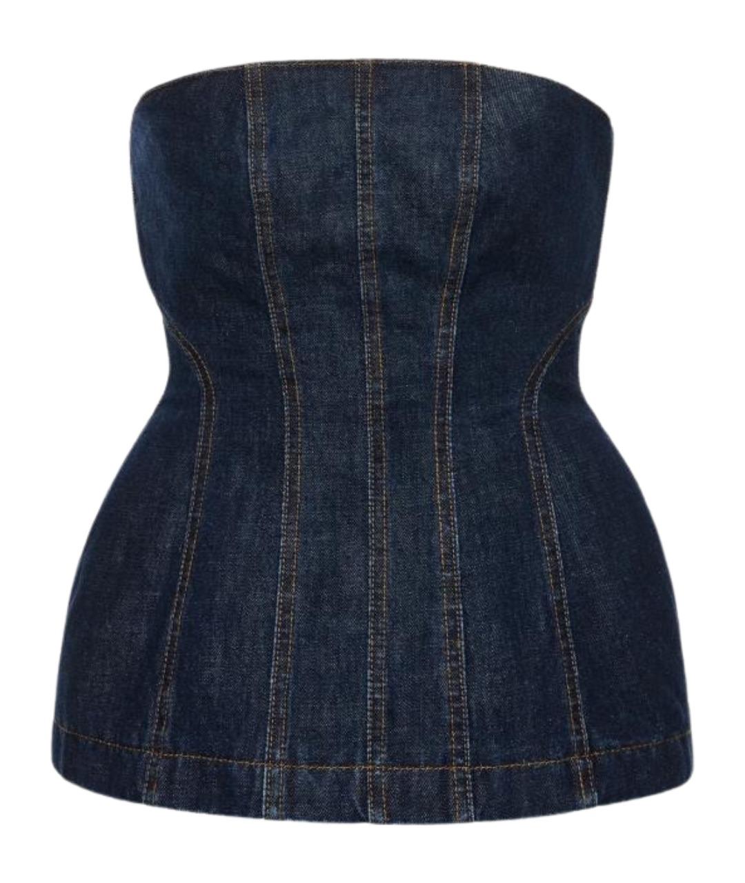 MAGDA BUTRYM Синяя хлопковая майка, фото 1