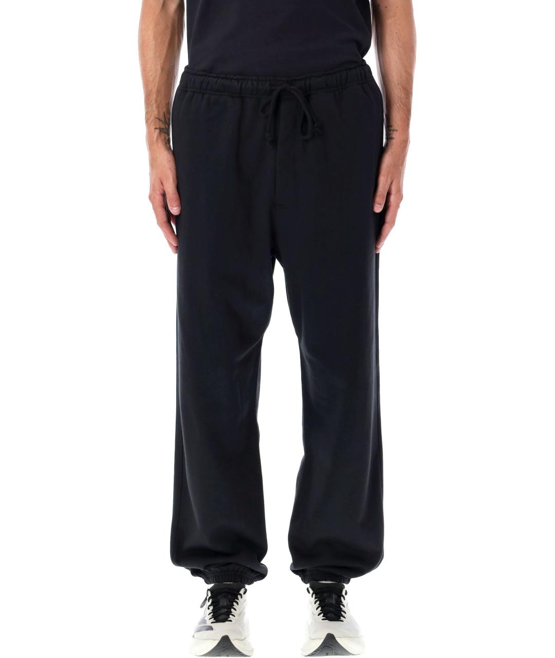 Y-3 Черные хлопковые повседневные брюки, фото 1
