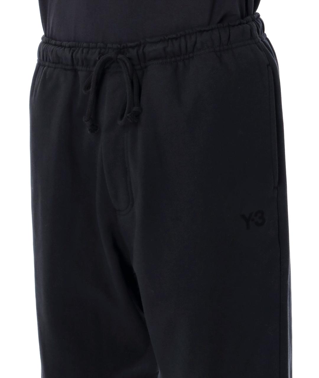Y-3 Черные хлопковые повседневные брюки, фото 3
