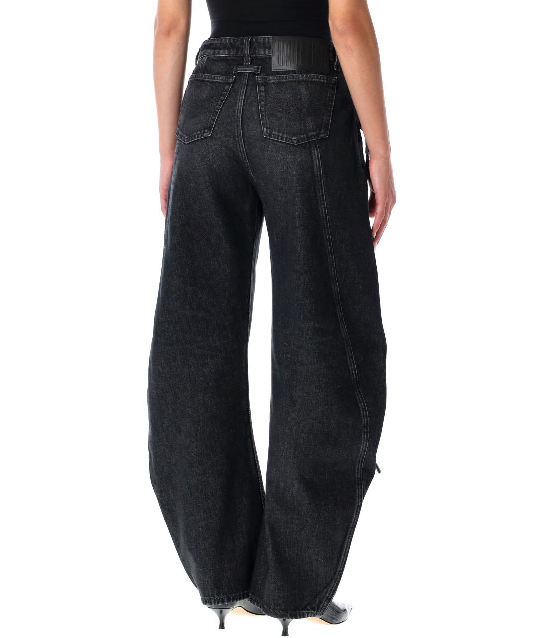 JEAN PAUL GAULTIER Черные хлопковые прямые джинсы, фото 2