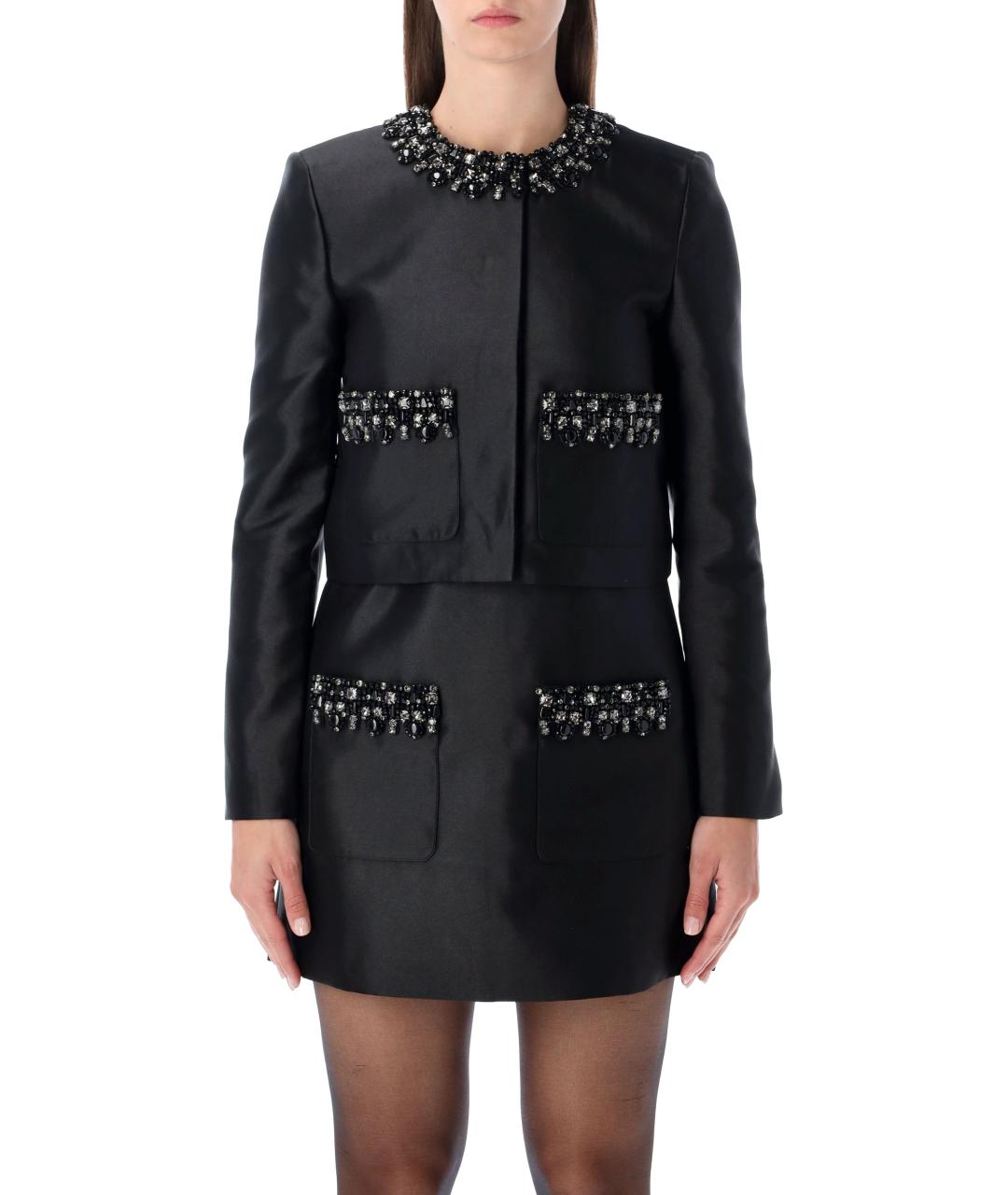 SELF-PORTRAIT Черный полиэстеровый жакет/пиджак, фото 2