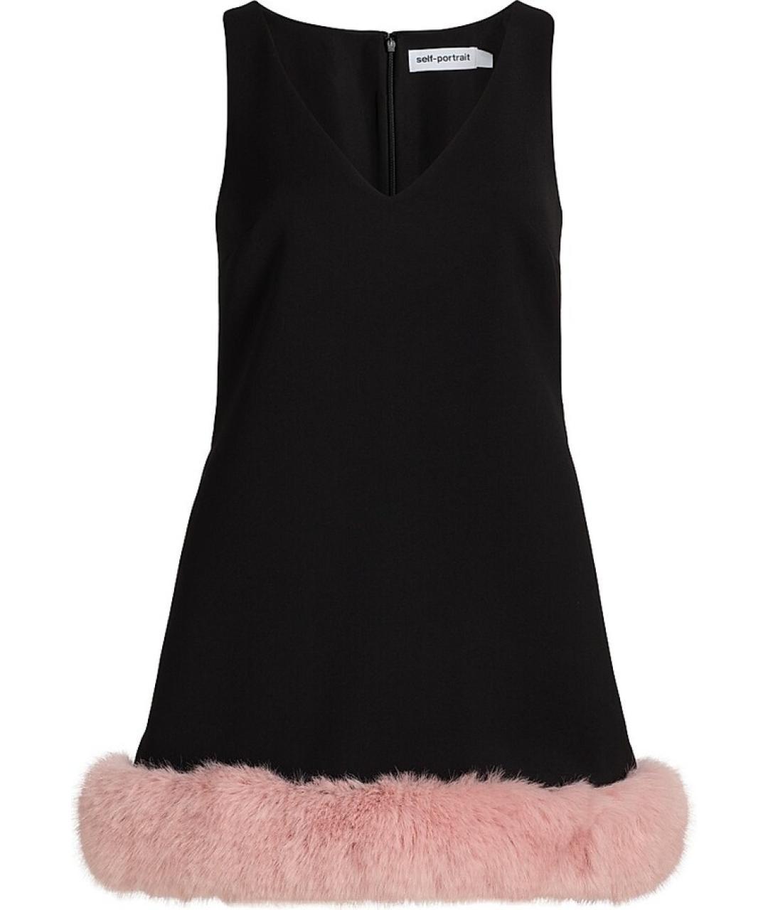 SELF-PORTRAIT Черное полиэстеровое коктейльное платье, фото 1