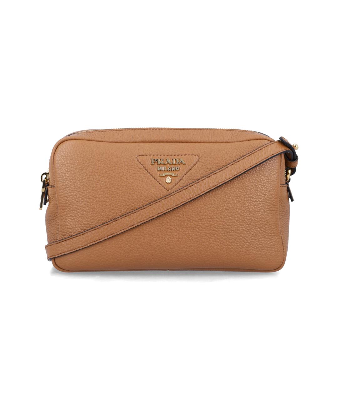 PRADA Бежевая кожаная сумка через плечо, фото 1