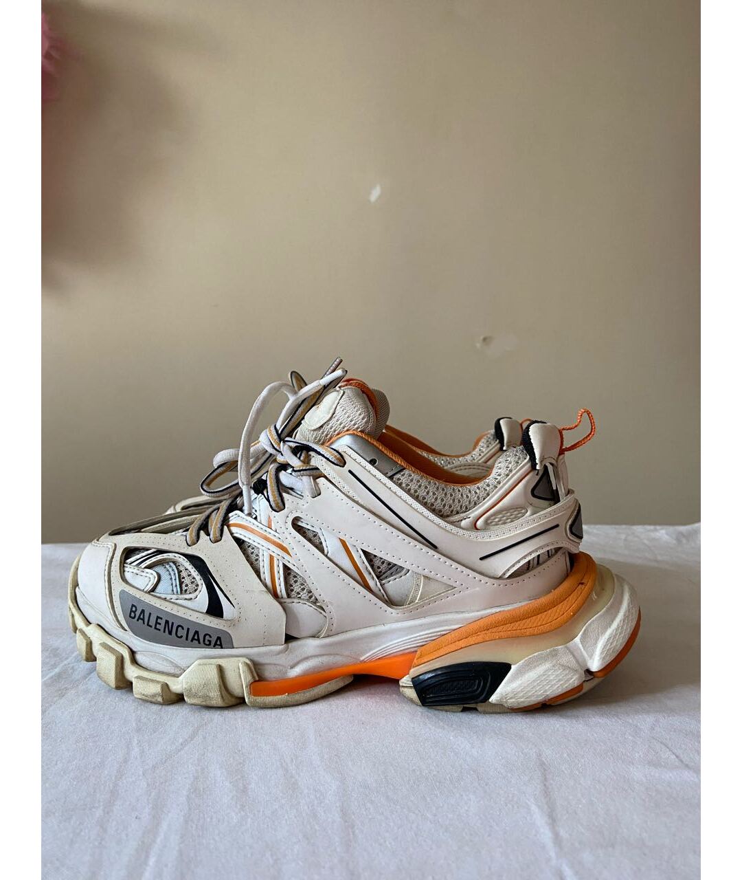 BALENCIAGA Оранжевое кожаные кроссовки, фото 8