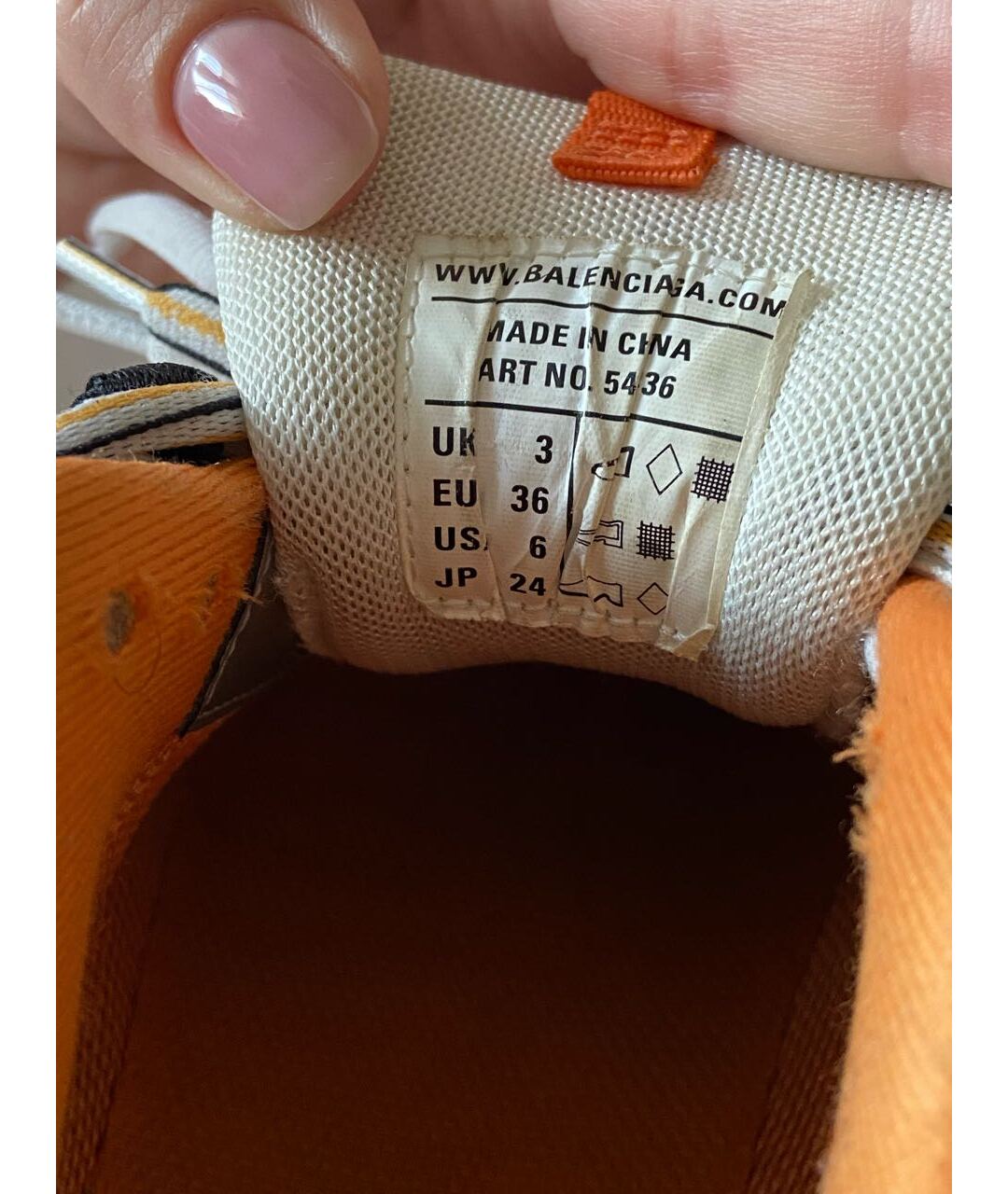 BALENCIAGA Оранжевое кожаные кроссовки, фото 6