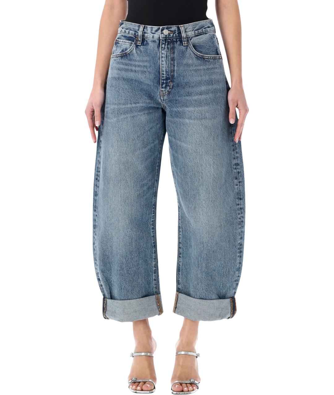 FRAME Синие хлопковые прямые джинсы, фото 2