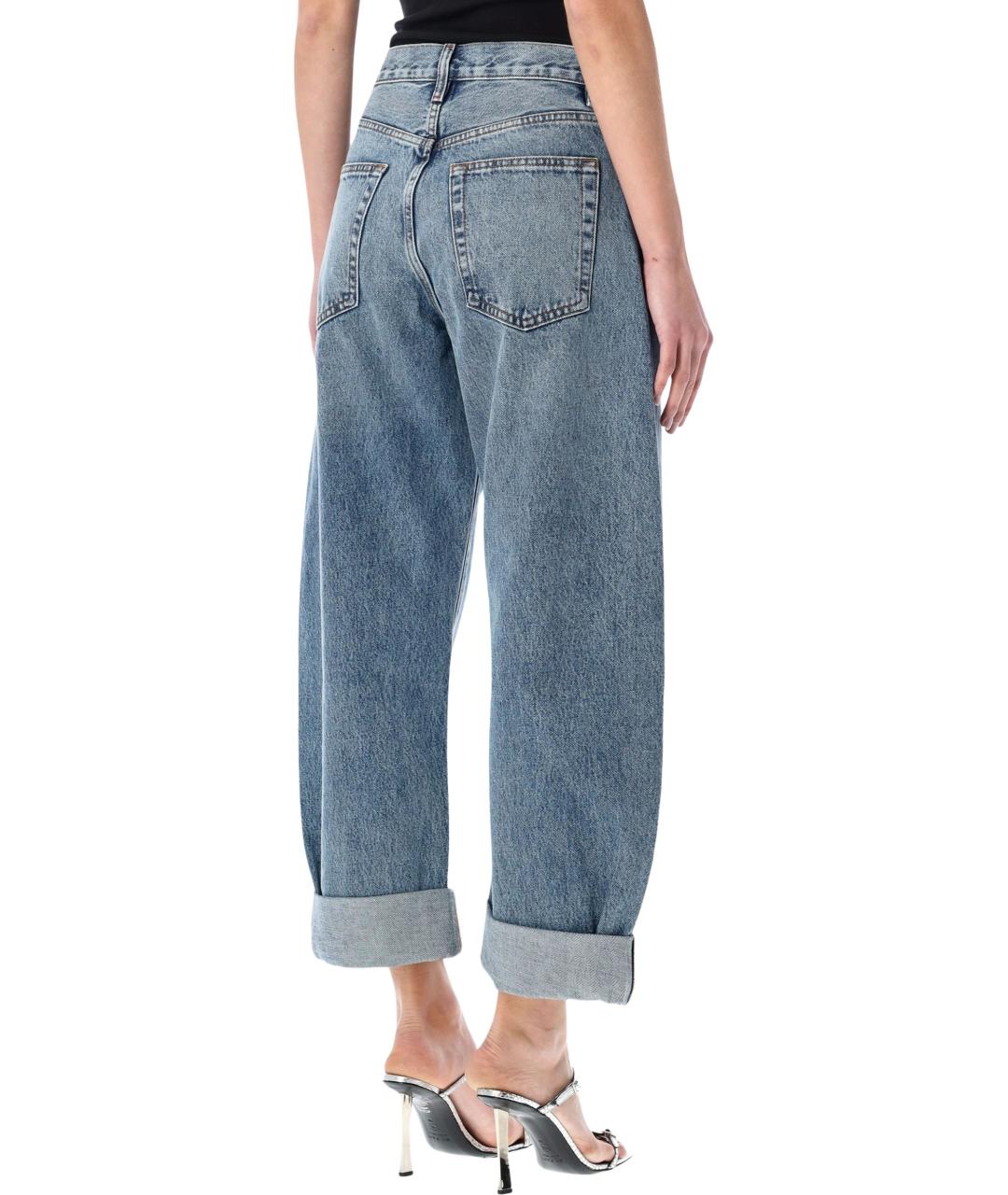 FRAME Синие хлопковые прямые джинсы, фото 3