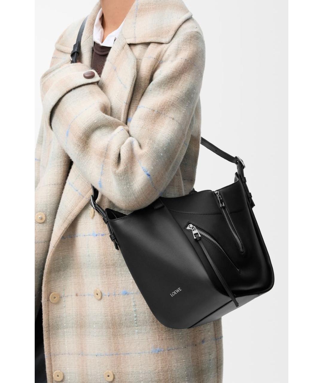 LOEWE Черная кожаная сумка через плечо, фото 3