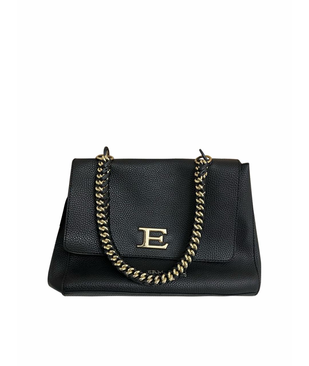 ERMANNO SCERVINO Черная кожаная сумка через плечо, фото 1