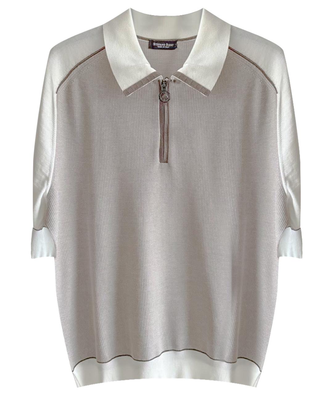 STEFANO RICCI Бежевое поло с коротким рукавом, фото 1